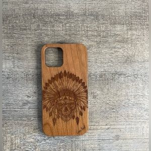 Native American Skull engraved I-Phone 12 pro case (only)